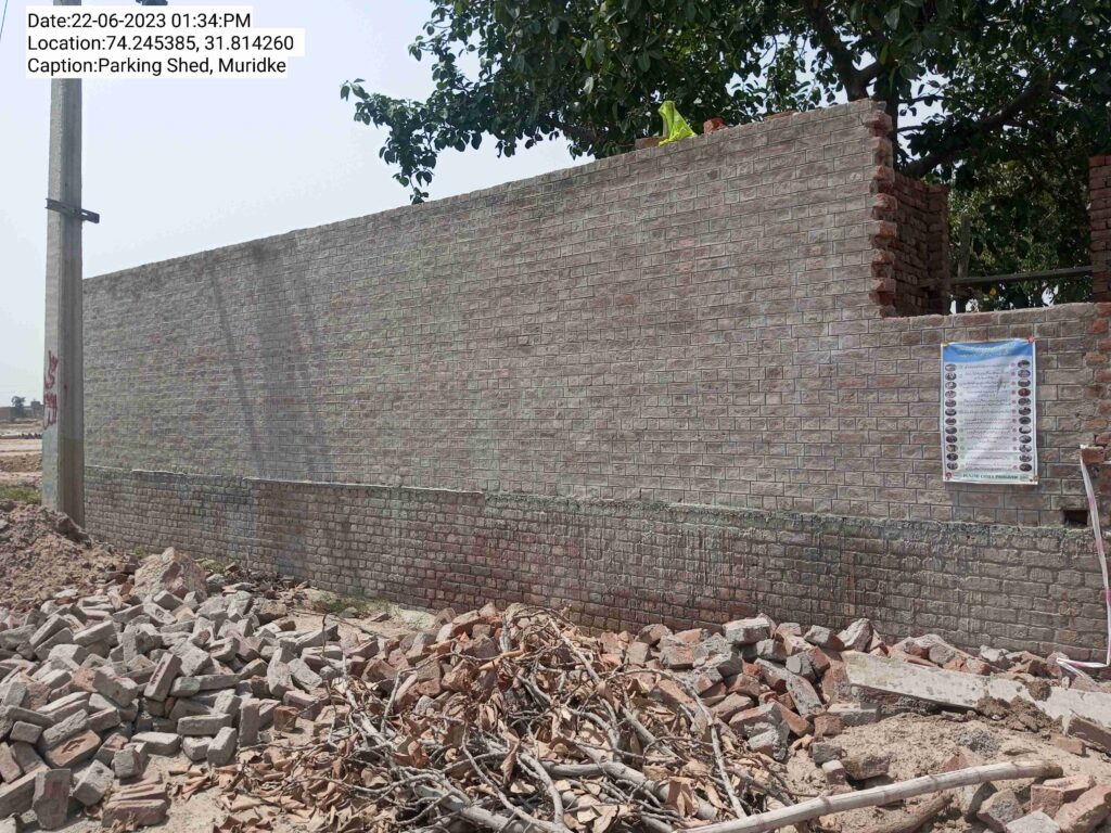 Construction of Parking shed MC Kasur